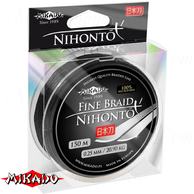 Плетеный шнур Mikado NIHONTO FINE BRAID 0,12 black (150 м) - 8.80 кг., шт