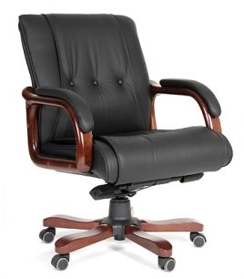 Кресло CHAIRMAN 653М для руководителя, кожа, цвет черный