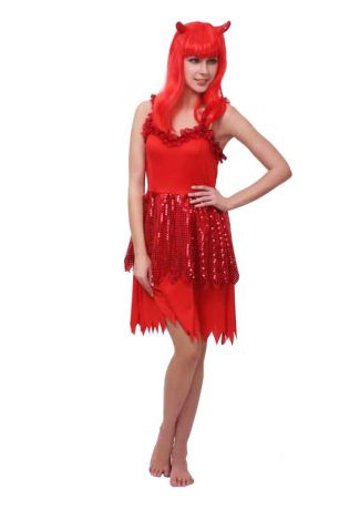Платье Ведьмочки красное с париком