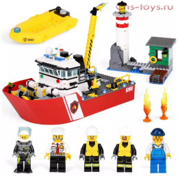 Конструктор Lepin City Пожарный катер 02057 (Аналог LEGO City 60109) 461 дет