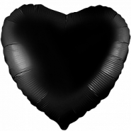 Сердце, чёрный, 18"/ 46 см, Россия