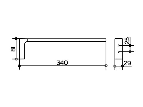 Keuco Edition-11 Полотенцедержатель 11122 (34 см) схема 2