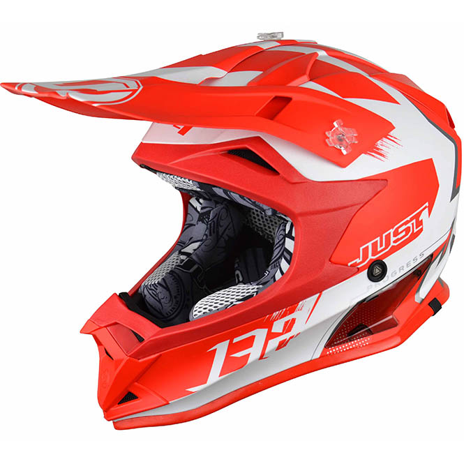 Just1 - J32 Pro Kick Kids White/Red шлем, подростковый бело-красный матовый