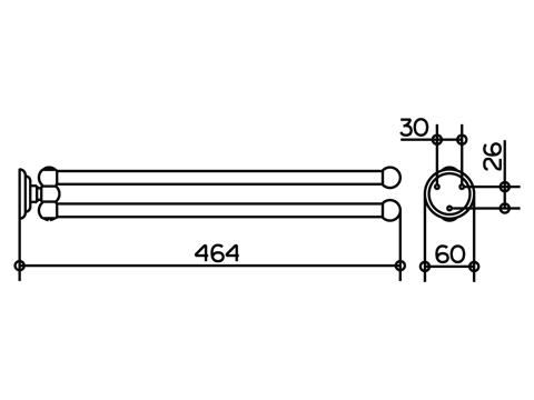 Keuco Astor Полотенцедержатель 02118 (46,5 см) схема 1