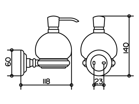 Keuco Astor Дозатор жидкого мыла 02153 схема 1