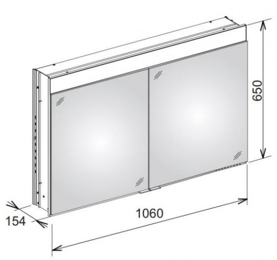 Keuco Edition 400 Зеркальный шкаф для встраиваемого монтажа 21502 106х65 ФОТО