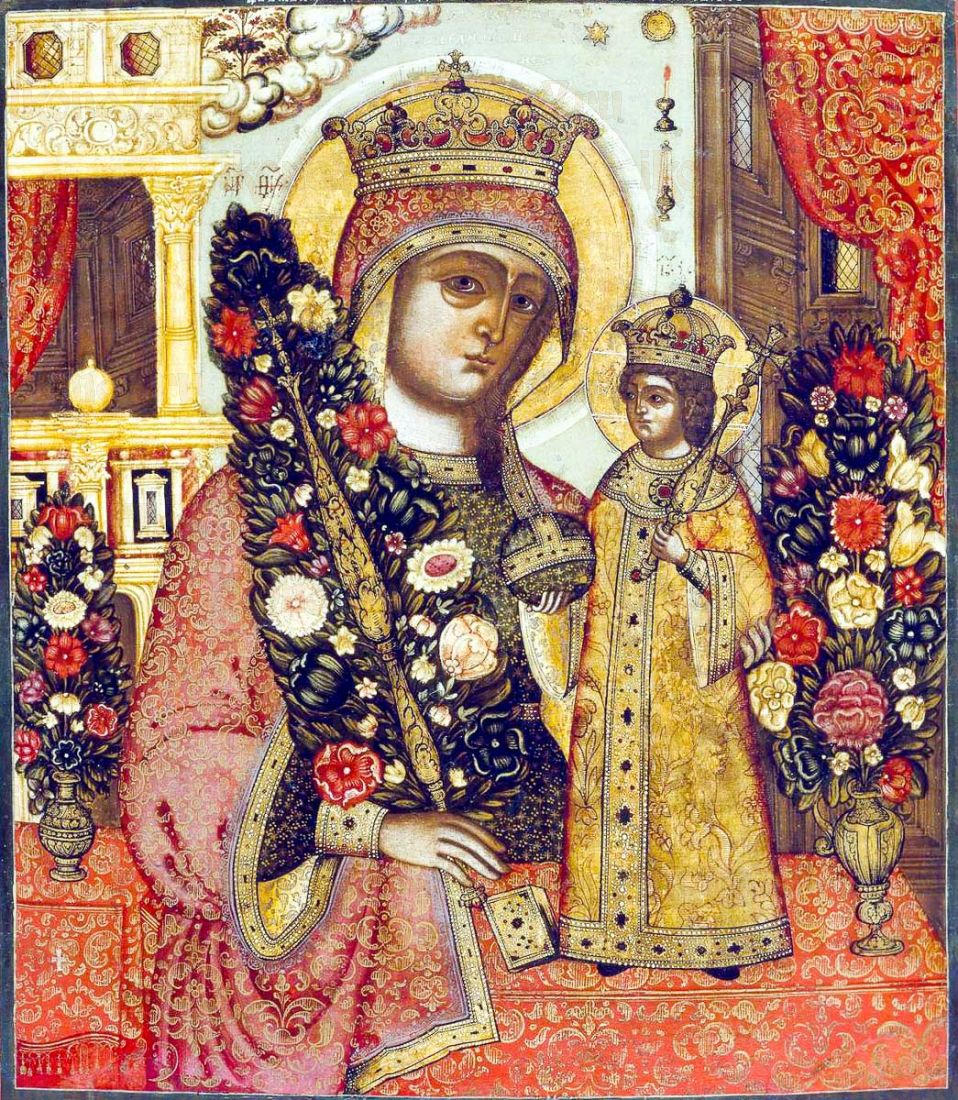 Икона Неувядаемый Цвет икона Божией Матери (копия 18 века)