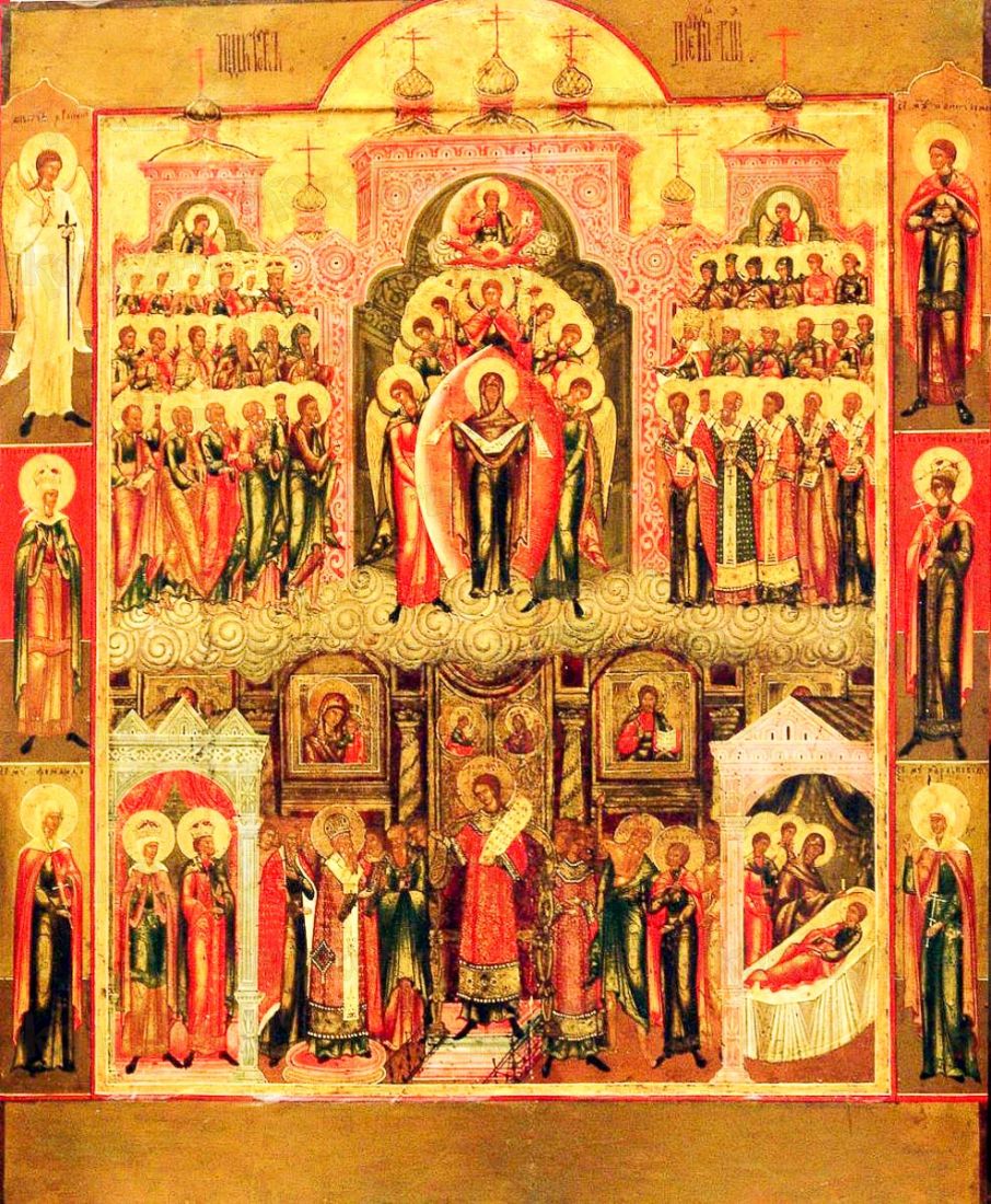 Икона Покров Пресвятой Богородицы икона Божией Матери (копия старинной)