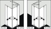 Душевая кабина Kermi Pasa в угол или П-образная PX EPR/L схема 2