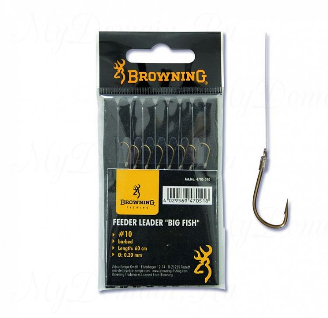 Крючки с поводками Browning BIG Fish №8 Bronze 0,20мм 60см 8шт