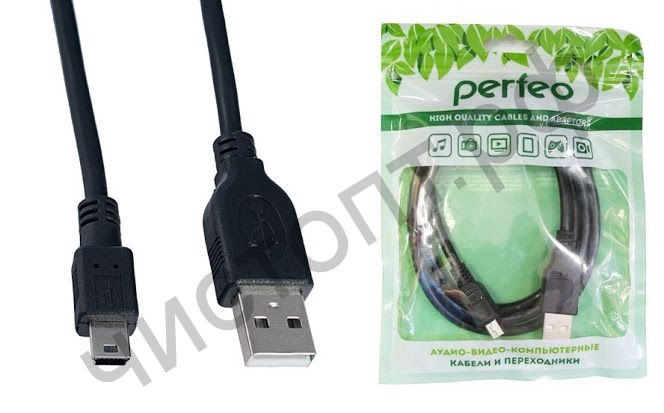 Кабель USB 2.0 Aм вилка(папа)--mini-B(miniUSB) вилка(папа) 5P длина 3 м. PERFEO (U4303)