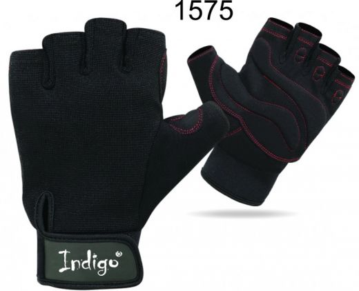 Перчатки атлетические INDIGO SB-16-1575 (кожа, неопрен, спандекс)