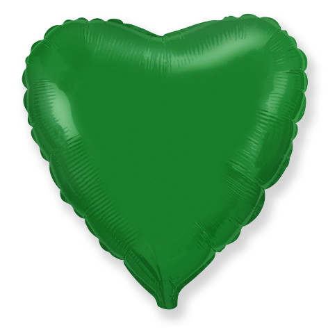 Сердце зеленое большое шар фольгированный с гелием