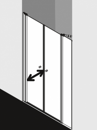 Душевая дверь Kermi Atea для ниши AT PFR/L схема 1