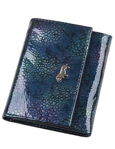 Синий лакированный кошелёк ELEGANZZA L008-89001-01-00003397