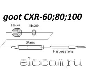 goot HRC-100, паяльник (керамический нагреватель) 220В, 38Вт