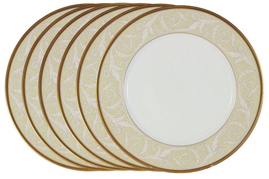Набор из 6 обеденных тарелок "Ноктюрн золотой", 27 см