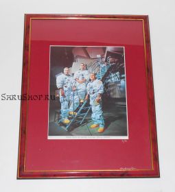 Автографы: экипажа «Аполлон-8» - Джеймс Ловелл, Уильям Андерс, Фрэнк Борман. Редкость