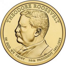 26 президент США Теодор Рузвельт  1 доллар США 2013 монетный двор на выбор