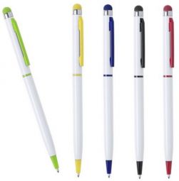 белые ручки со стилусом с цветными деталями