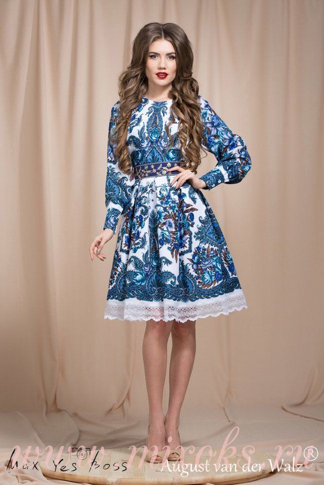 Платье бохо из платка в русском стиле