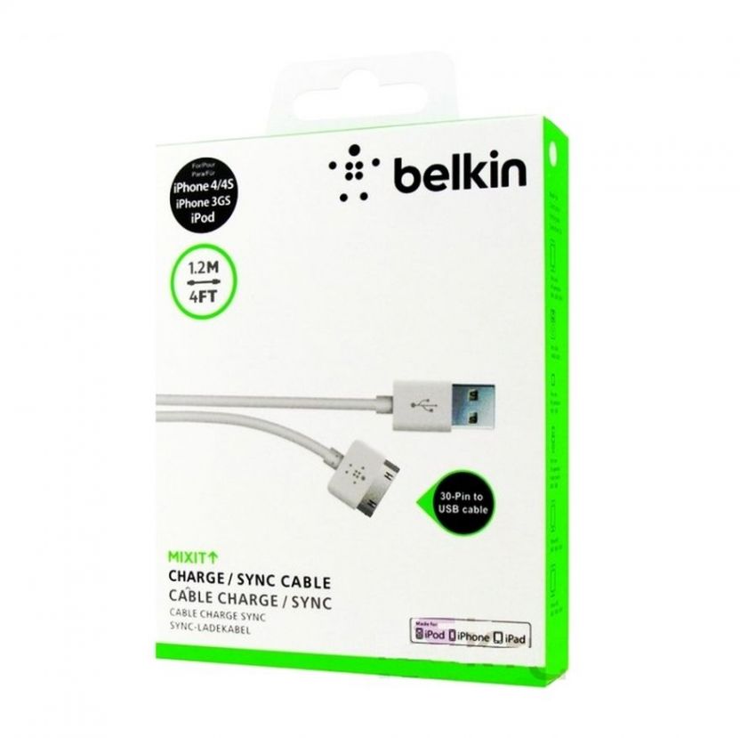 USB-кабель Belkin 30-pin для iPhone 4/4s iPad 1/2/3