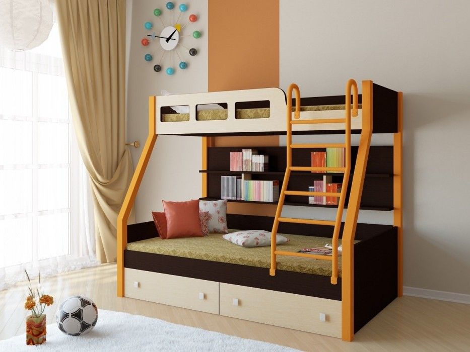 Кровать Астра,двухъярусная кровать с широким спальным местом