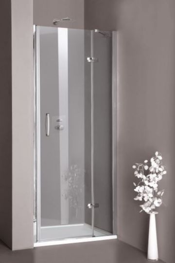 Пятиугольный душевой уголок Huppe Aura elegance с распашной дверью и креплением слева 4009 схема 1