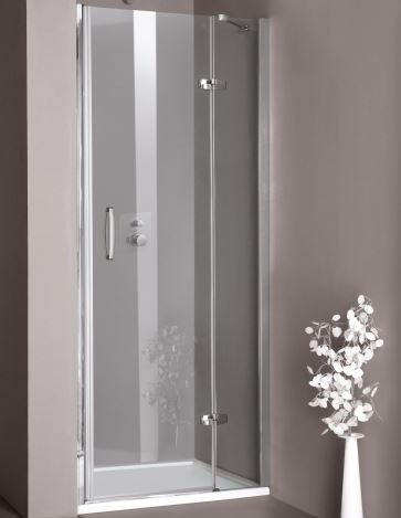 Изображение Huppe Aura elegance Распашная душевая дверь с неподвижным сегментом для ниши крепление справа 4002