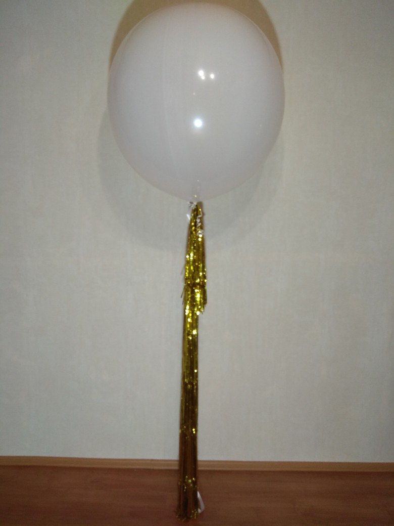 Метровый шар с хвостом Дождь латексный с гелием