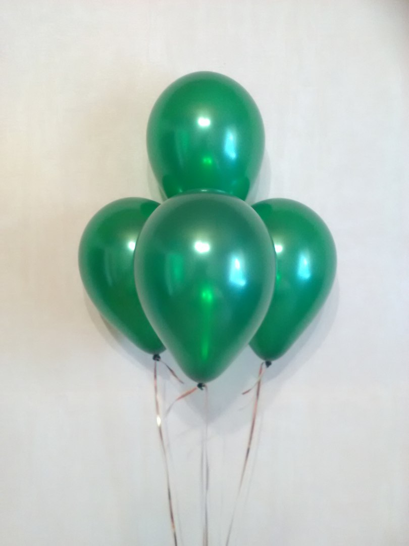 МИНИ шар зеленый металлик маленького размера с гелием