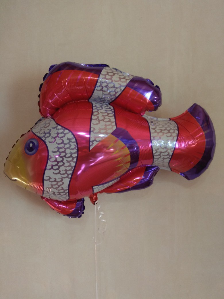 Золотая рыбка фольгированный шар с гелием