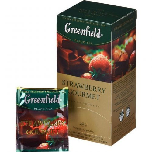 Чай Greenfield Strawberry gourmet черный с клубникой 25 пак
