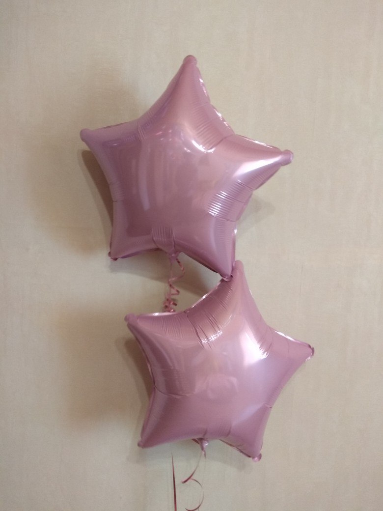 Звезда розовая шар фольгированный с гелием