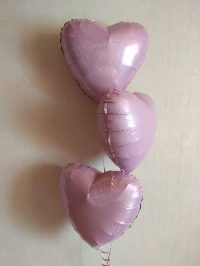Сердце розовое шар фольгированный с гелием