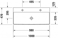 Раковина Duravit DuraSquare двойная шлифованная 100х47 235310 схема 2