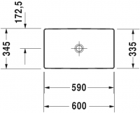 Раковина Duravit DuraSquare шлифованная 60х34,5 235560 схема 1