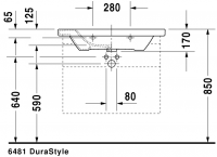 Раковина Duravit DuraStyle 80х48 232080 схема 3