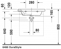 Раковина Duravit DuraStyle 65х48 232065 схема 2