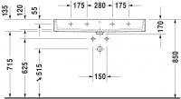 Раковина Duravit Vero Air 100х47 235010 схема 2