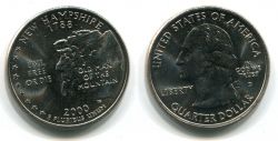 Четверть доллара США Нью Гемпшир 2000