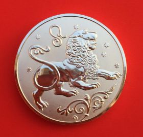 Медальон знаки зодиака Лев Серебро покрытие 30 мм