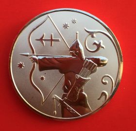 Медальон знаки зодиака Стрелец Серебро покрытие 30 мм