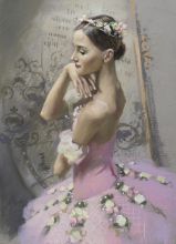 Почтовая открытка Балерина в розовой пачке. Балет "Корсар"