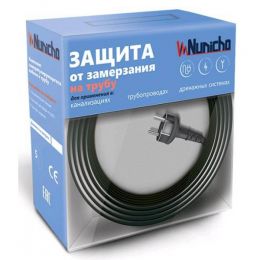 Готовый комплект кабеля NUNICHO снаружи трубы 16 Вт/м - 5 метров+ (холодный ввод  с вилкой- 2 метра).