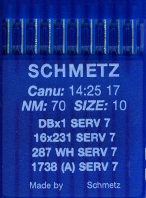 Иглы промышленные универсальные Schmetz DBx1 SERV7 №70 10 шт