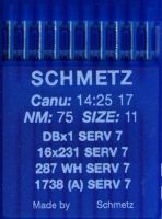 Иглы промышленные универсальные Schmetz DBx1 SERV7 №75 10 шт