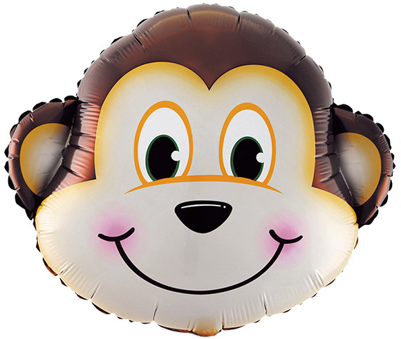 Голова обезьянки шар фольгированный с гелием