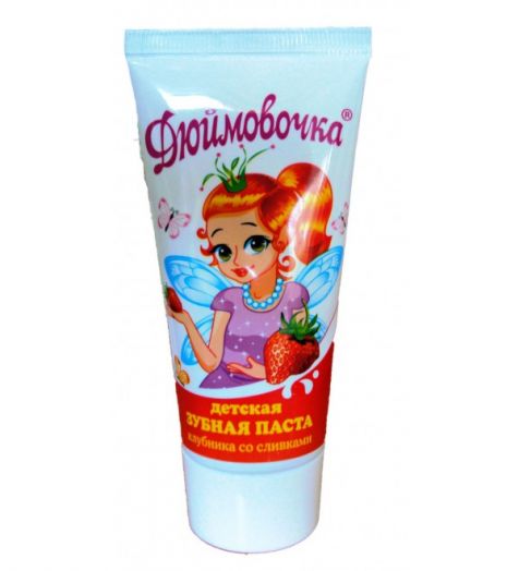Зуб. паста Дюймовочка 75г клубника/сливки