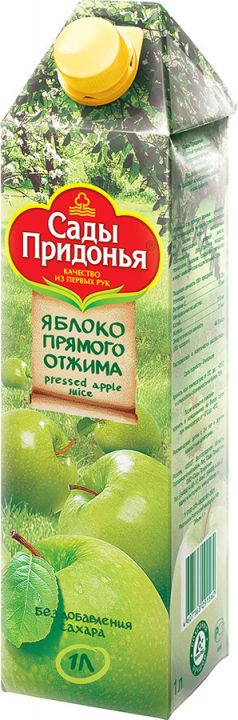 Сок Сады Придонья 1л Прямой отжим Яблоко